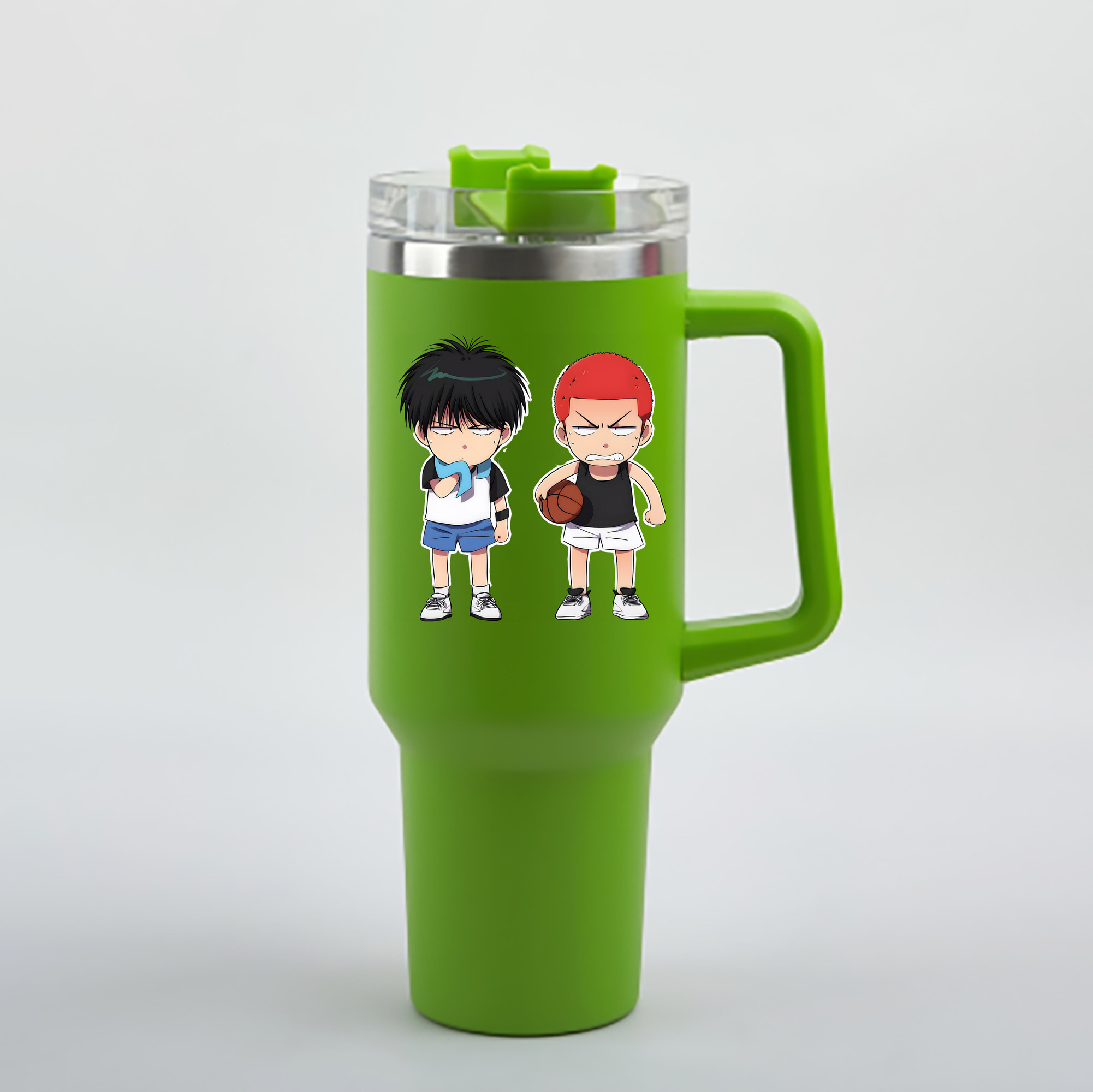 （画像用） SLAM DUNK／スラムダンク 1200mL車用タンブラー - クリスタルステッカー（プラスチックストロー付き）